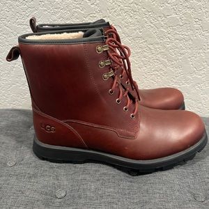 UGG Kirkson Chestnut Waterproof Leather Sheepskin Winter Shoe Boots Size 14 Men